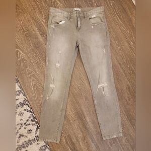 Free People Gray Straight Leg Jeans
